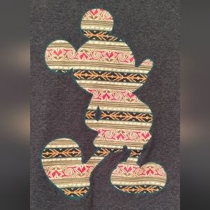 Mickey Mouse T-Shirt, Indigenous Hawaiian Print, Large